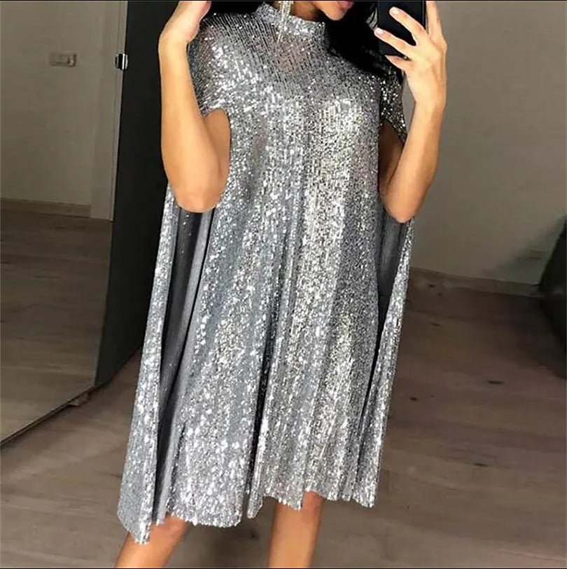 Eveloria Damen Abendkleid Glitzernd Weitschnitt