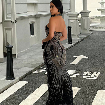 Damen Abendkleid Pailletten Design Figurbetonend Eveloria