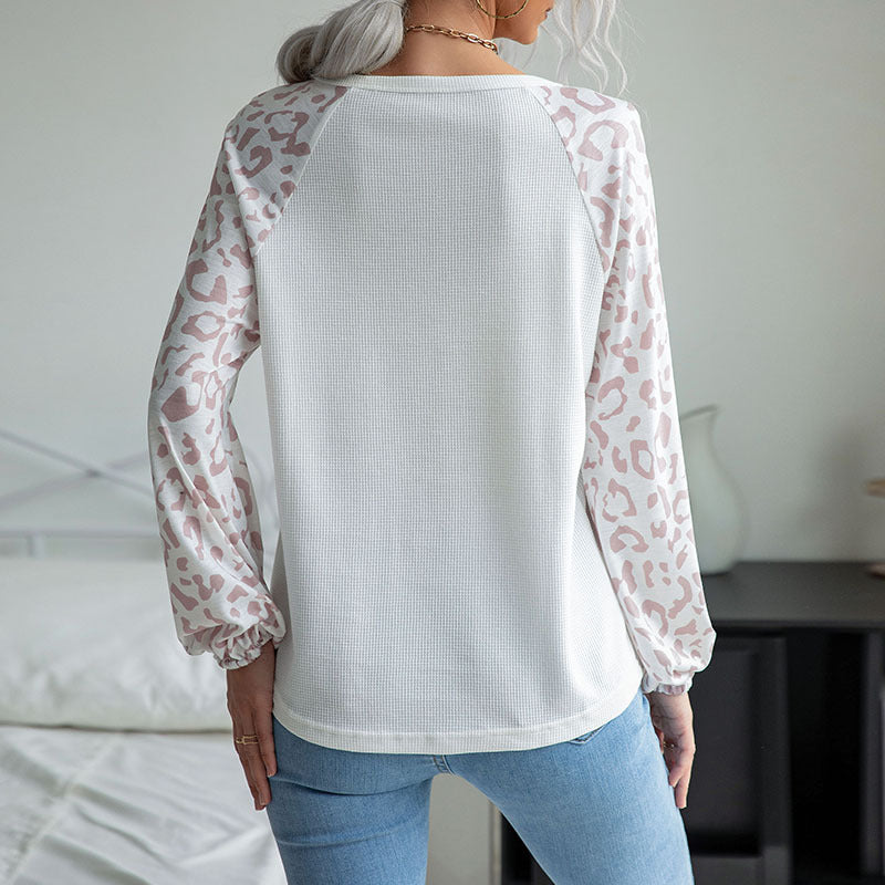 Damen Langarmshirt V-Ausschnitt Strukturierte Ärmel Details Eveloria