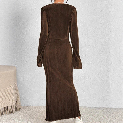 Damen Maxikleid Langärmlig Figurbetont Eveloria