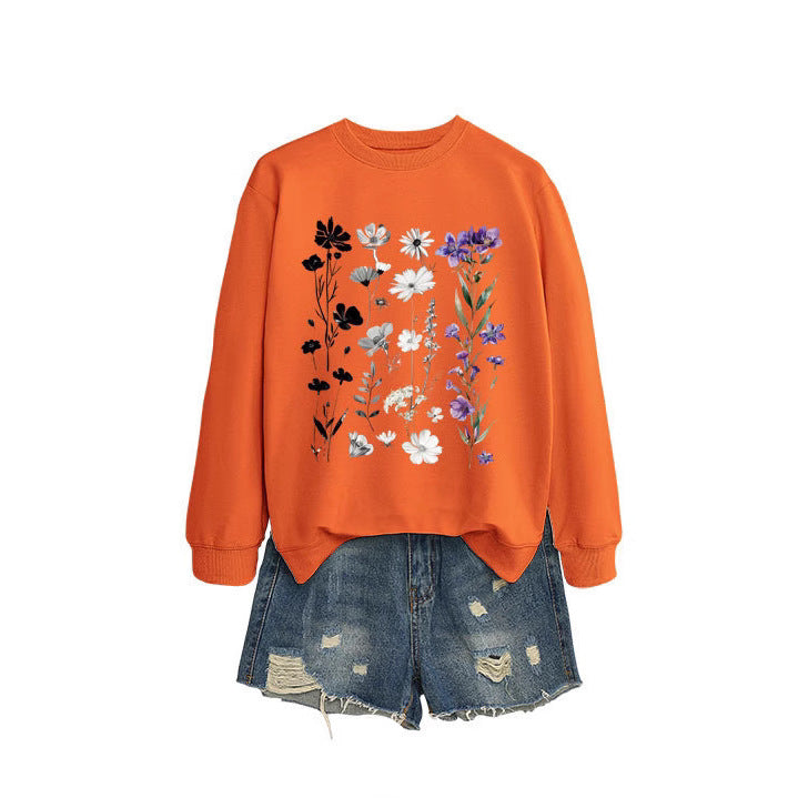 Damen Sweatshirt Florales Design Weich Eveloria