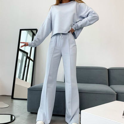 Damen Sweatshirt und Jogginghose Leicht Bequem Grau