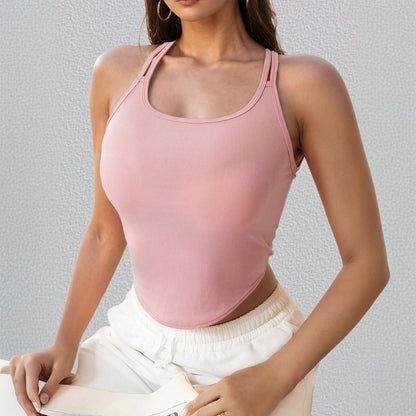 Damen Sporttanktop Slim Fit Dekorative Träger Eveloria