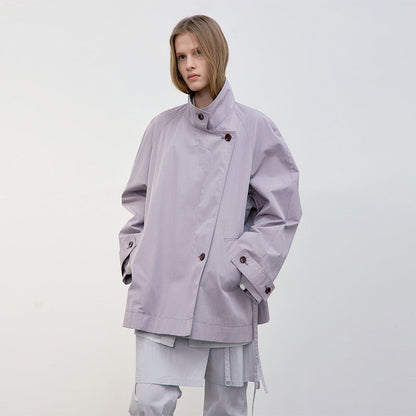 Damen Übergangsjacke Asymmetrischer Schnitt Eveloria
