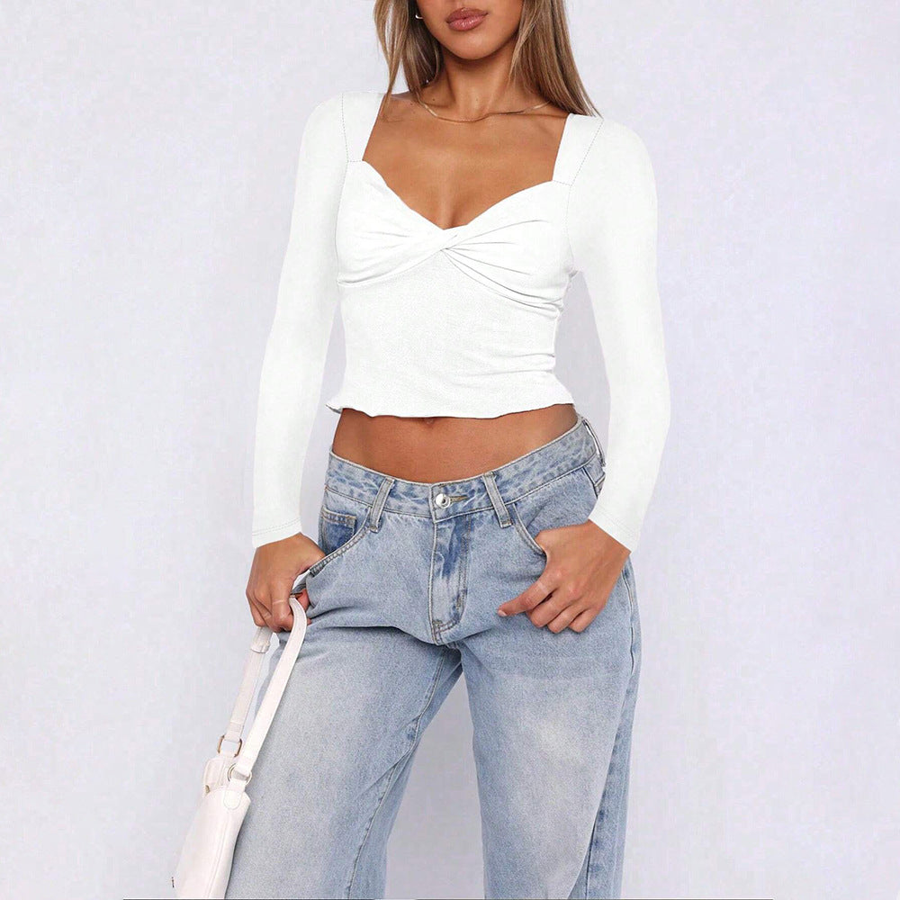 Damen Langarmtop Rüschendesign Eveloria