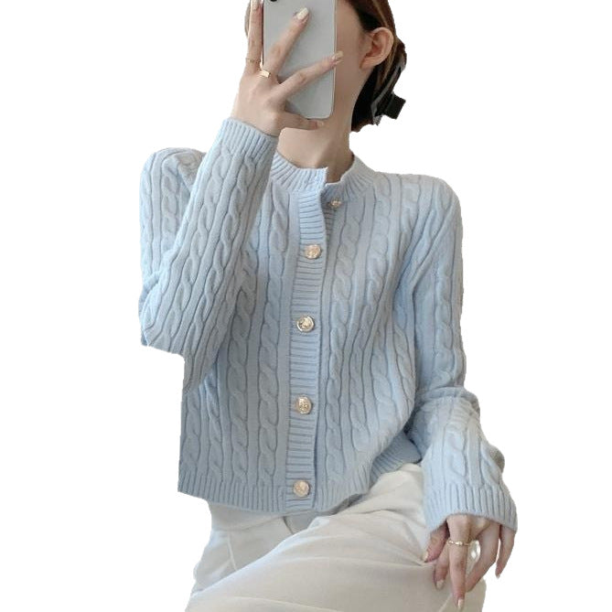 Damen Strickjacke Strukturiertes Zopfdesign Eveloria