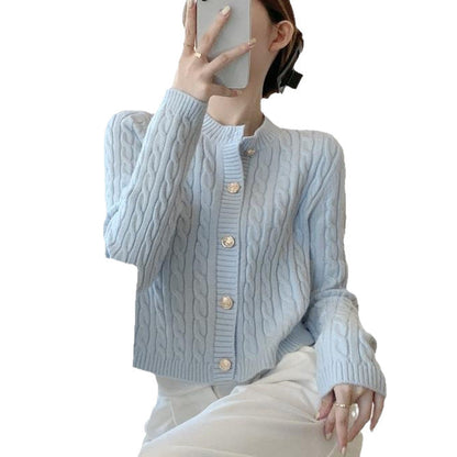 Damen Strickjacke Strukturiertes Zopfdesign Eveloria