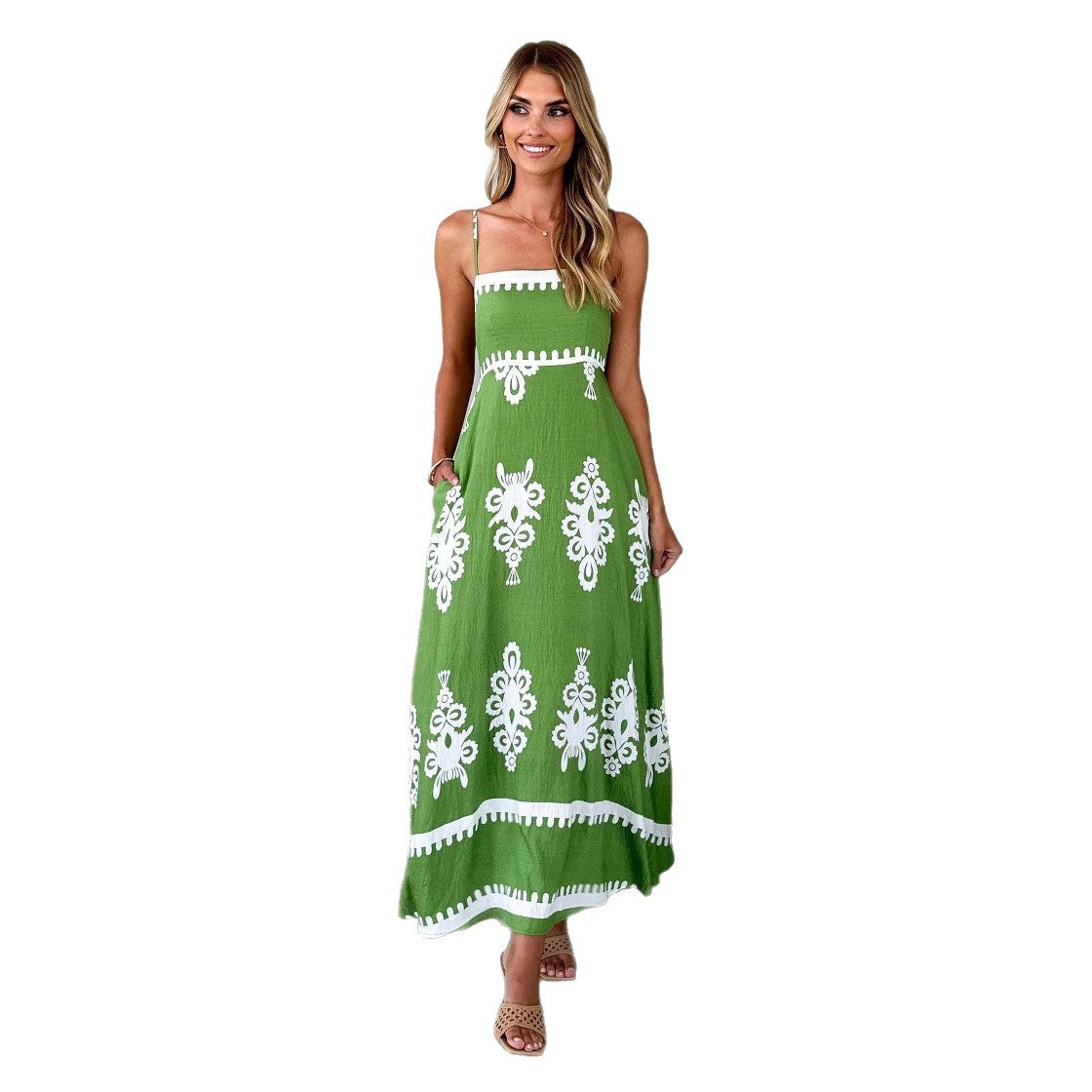 Damen Sommerkleid Elegante Stickerei Eveloria