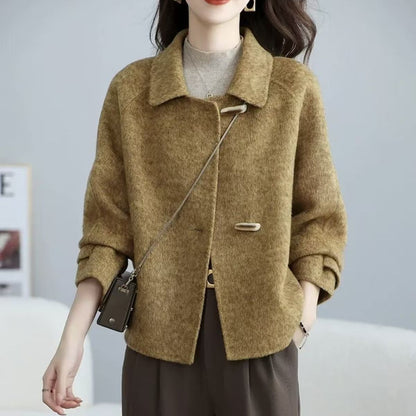 Damen Strickjacke Kuschelig Mit Knöpfen Grau Eveloria