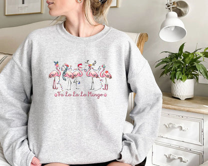 Damen Sweatshirt Flamingo-Motiv Lässig Eveloria