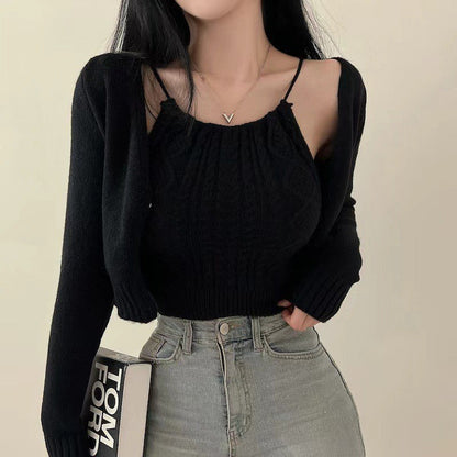 Damen Stricktop Lässig Dekorativ Rückenelement Eveloria