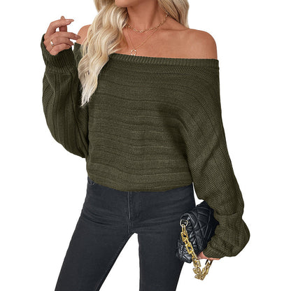 Damen Off-Shoulder Strickpullover Eveloria