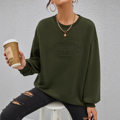 Damen Sweatshirt Lässig mit Schriftzug Eveloria