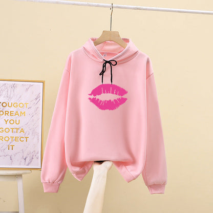Damen Hoodie Lippenmotiv Eveloria