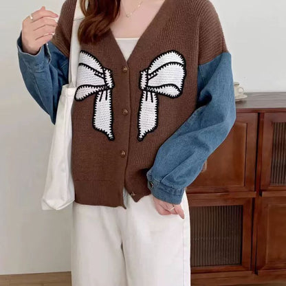 Damen Cardigan mit Schleifenstickerei Eveloria