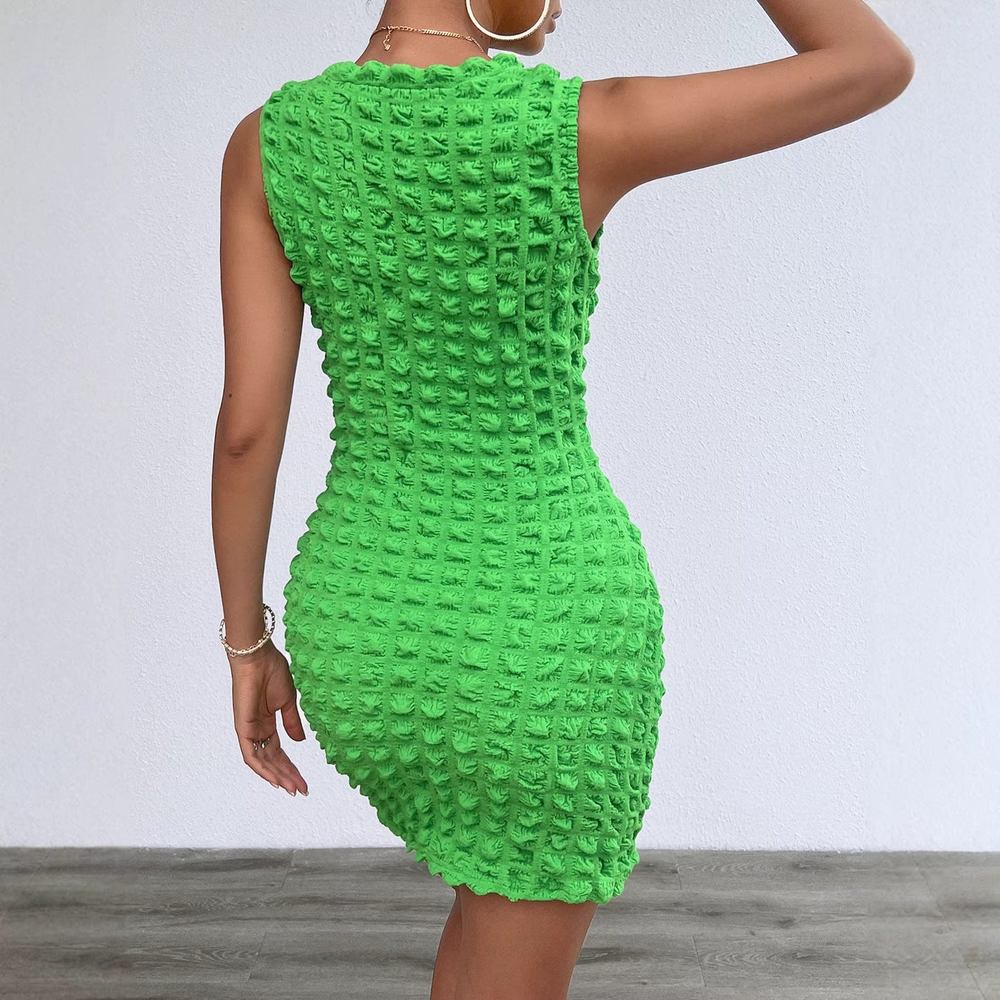 Damen Mini-Kleid Figurbetonter Schnitt Strukturiertes Design Eveloria