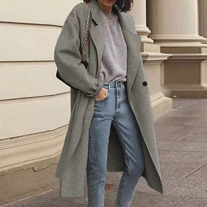 Damen Wollmantel Oversized Klassisches Design