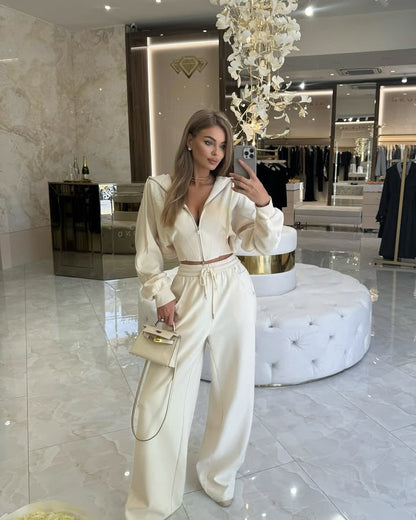 Damen Hoodie Hose Set Eveloria Elegant