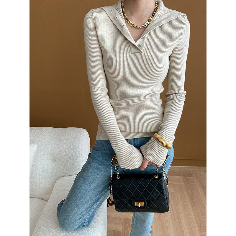 Damen Langarmshirt mit Knopfleiste Eveloria - Eveloria