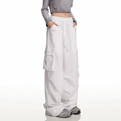 Damen Cargo-Hose mit Seitentaschen und verstellbarem Bund