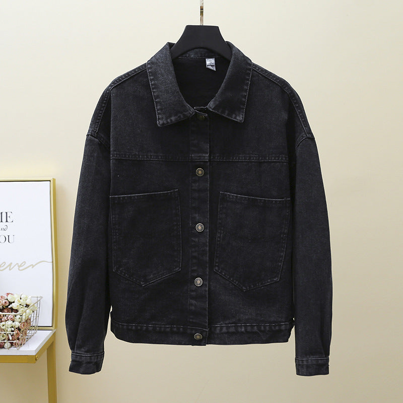 Damen Denimjacke Große Taschen Eveloria Blau