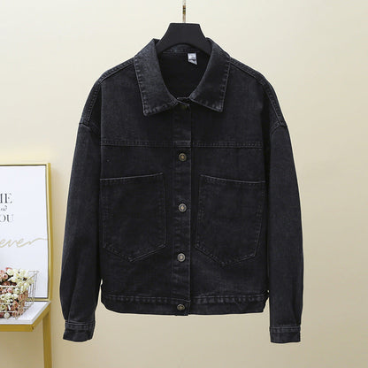 Damen Denimjacke Große Taschen Eveloria Blau