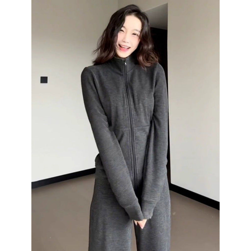 Damen Fleece-Anzug-Set Weites Design Hocher Kragen Eveloria