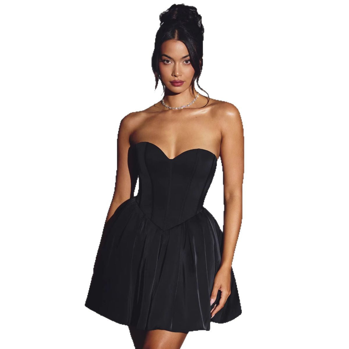 Damen Bustierkleid Taillen-Silhouette schwingender Rock Eveloria