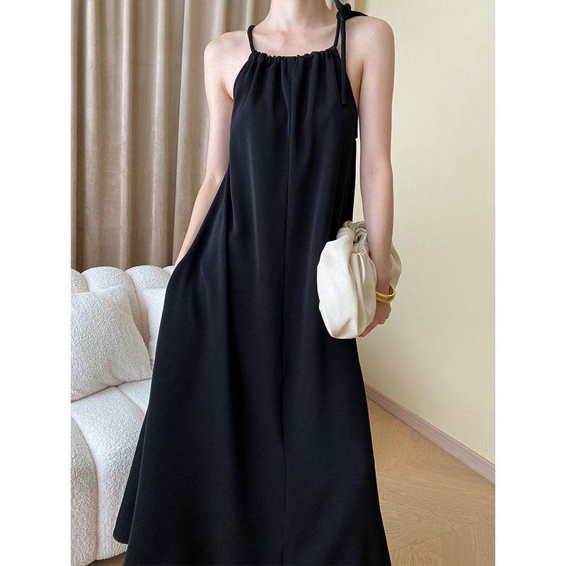 Damen Maxikleid Gestreift Verstellbare Träger Seitentaschen Eveloria - Eveloria