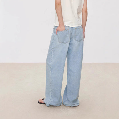 Damen Denim-Culotte Weit mit hohem Bund und Gummizug Blau