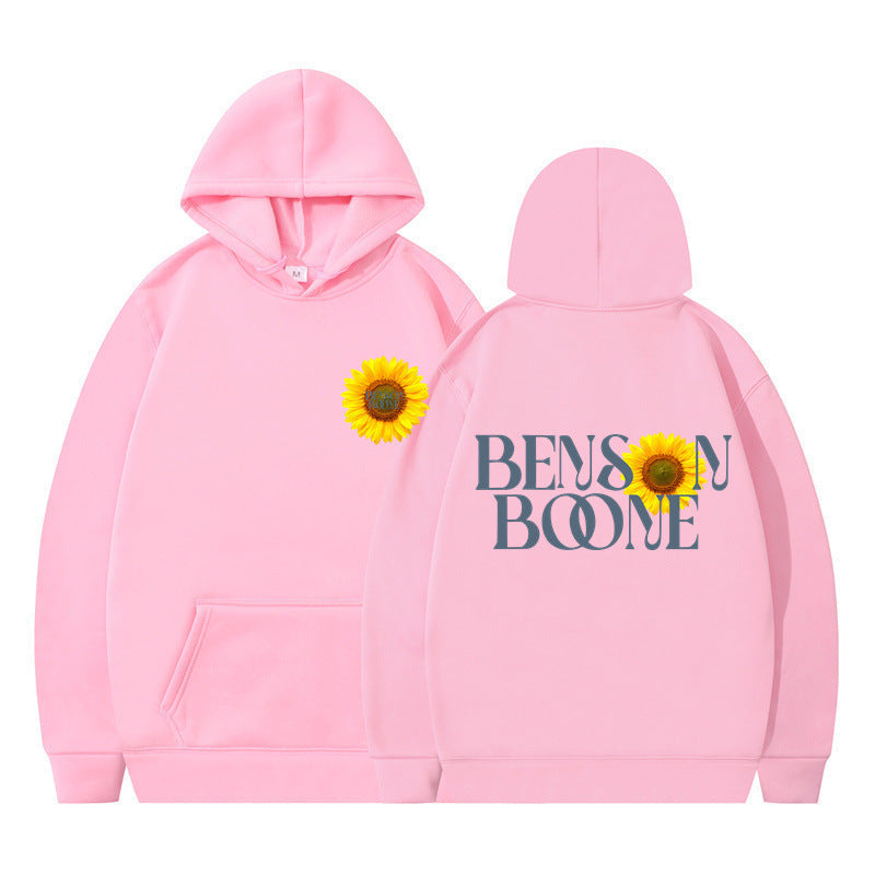 Damen Kapuzenpullover Sonnenblumenmotiv Bequem Eveloria