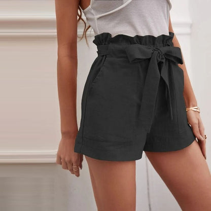 Eveloria Damen Shorts Einfarbig Baumwolle Kurz