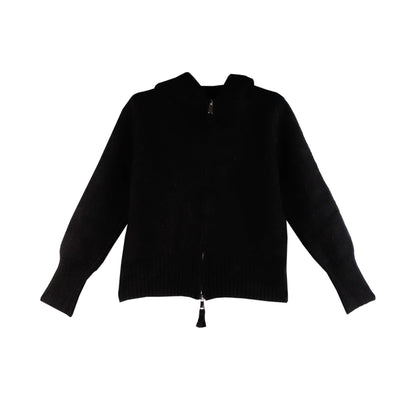 Damen Strickjacke Leicht Hoodie Reißverschluss Grau