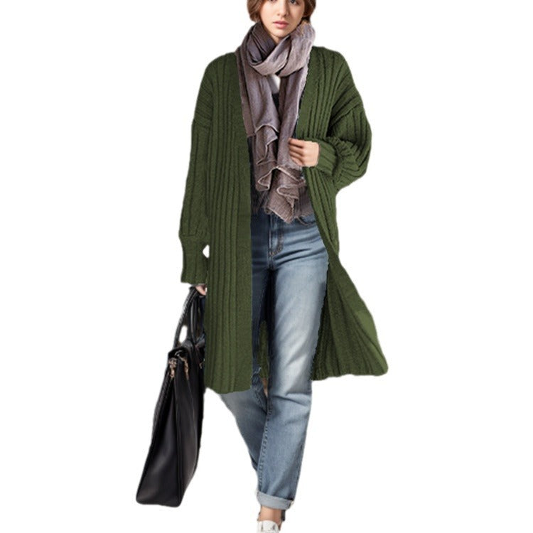 Damen Strickmantel Eveloria Wollig Beige