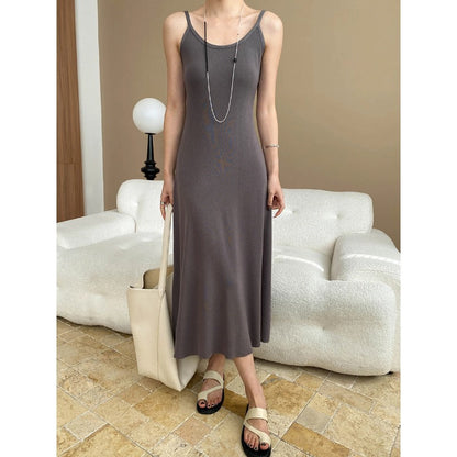 Damen Maxikleid mit Trägern Figurschmeichelnd Eveloria