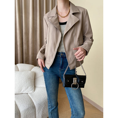 Damen Bikerjacke Lässiger Schnitt Eveloria