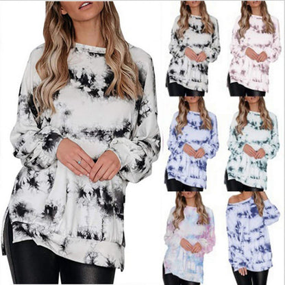 Damen Oversized Pullover Batikdesign Grau - Eveloria