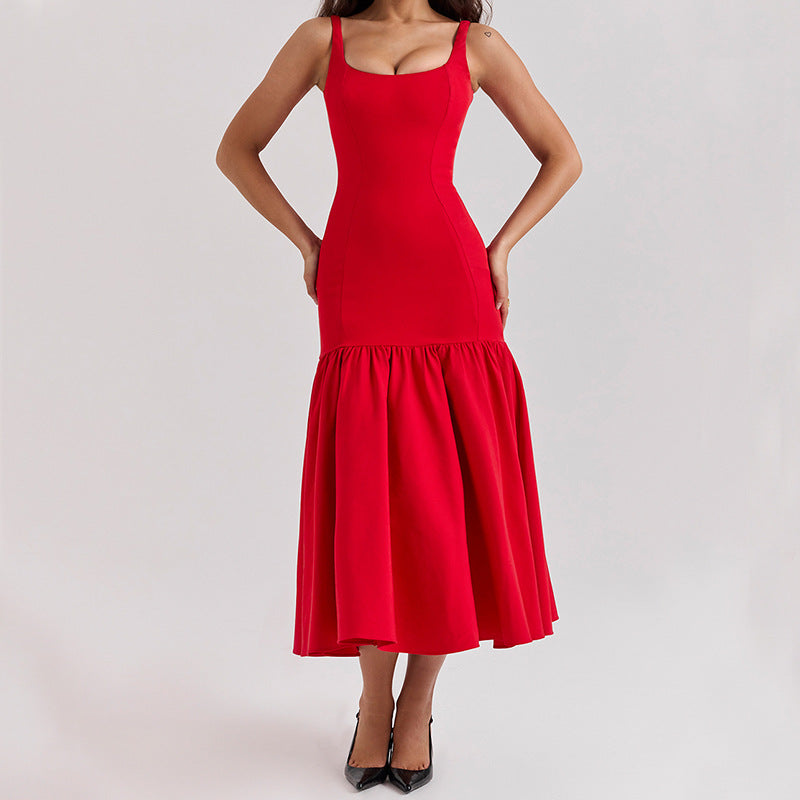 Damen Maxikleid Schwingender Rock Figurbetonter Oberteil Eveloria - Eveloria
