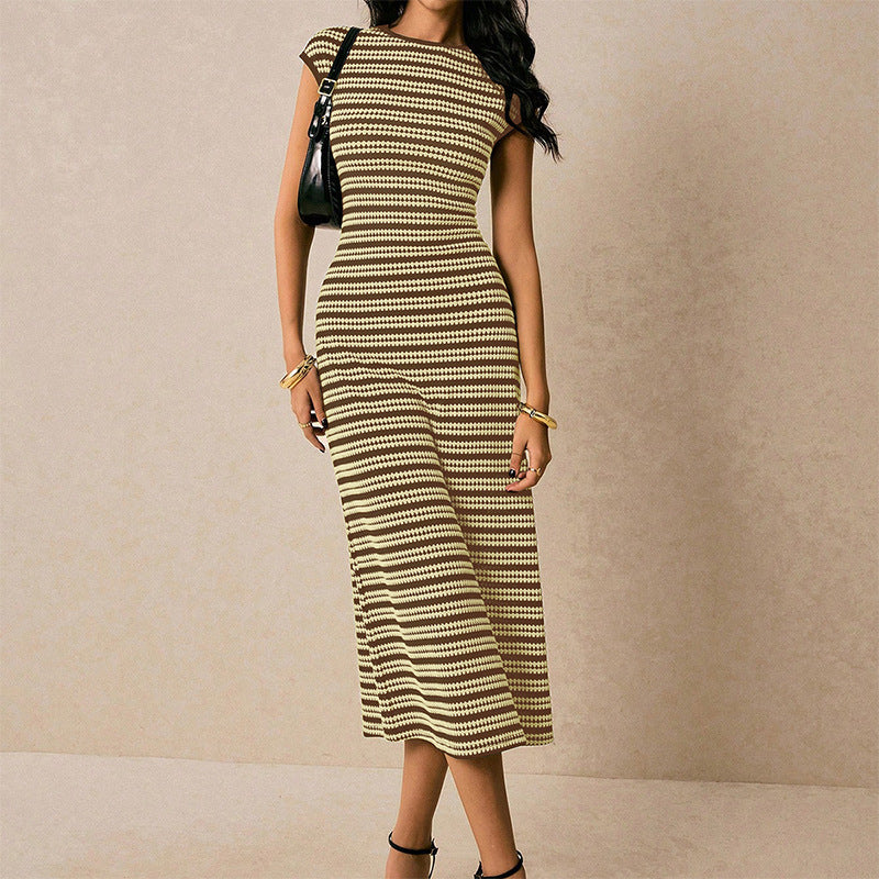 Damen Strickkleid Midi schmal Elegant Eveloria