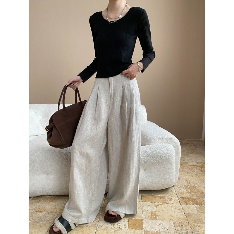Damen Oberteil V-Ausschnitt Rippstrick Elegantes