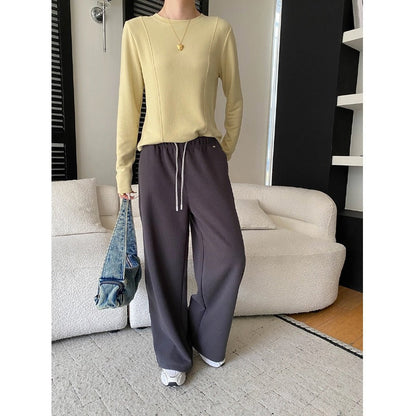Damen Freizeithose Elastischer Bund Weite Passform Beige