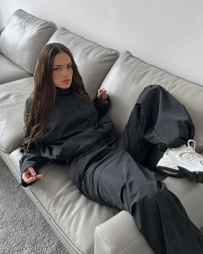 Damen Leichtjacke Kapuze Praktisch Tunnelzug Eveloria