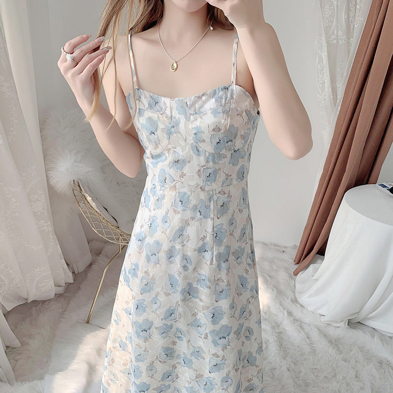 Damen Sommerkleid Langarm Floralmuster Eveloria