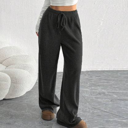 Damen Strickhosen Elastischer Bund Weite Passform Eveloria