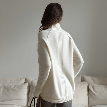 Damen Fleece-Pullover Weich Kuschelig Grau Eveloria