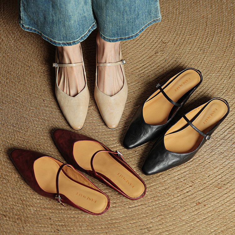 Damen Slipper Echtes Leder