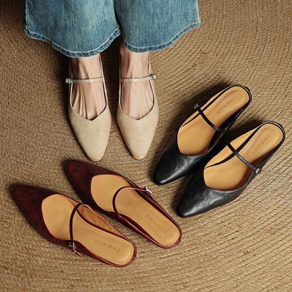 Damen Slipper Echtes Leder