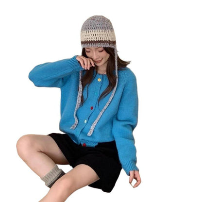 Damen Strickcardigan Bunt Lässig