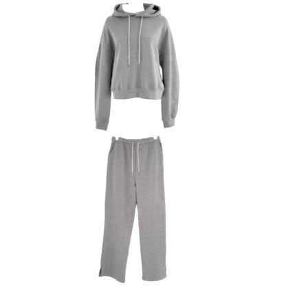 Damen Loungewear-Set Kapuzenpullover und Jogginghose Bequem Grau