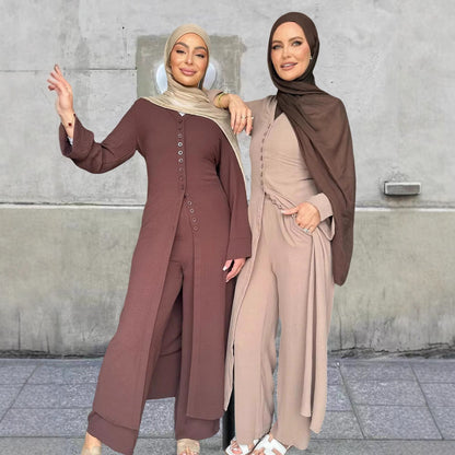 Damen Jumpsuit Elegantes Knopfdesign Weites Bein Eveloria